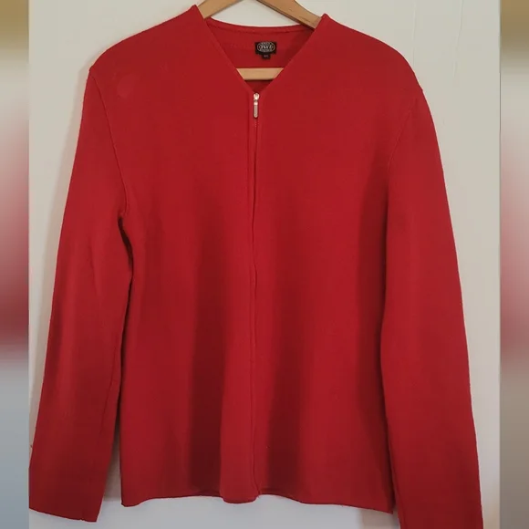 Fly3 Navy Department Red 100% Wool Sweater Jumper Full Zip VNeck Winter Academia